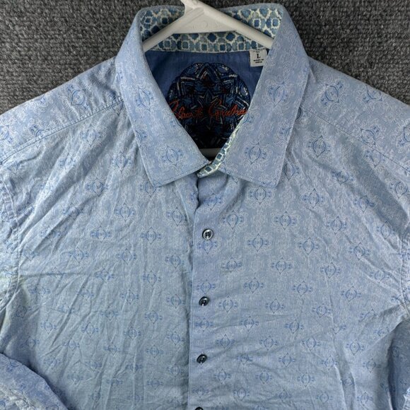 Robert Graham Long Sleeve Button Up Shirt Men Size Large Classic Blue Print - Picture 1 of 16